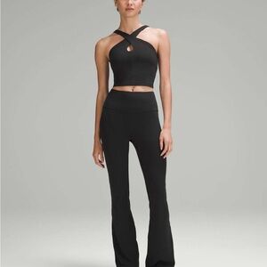 lululemon athletica Black Cross Halter Crop Top